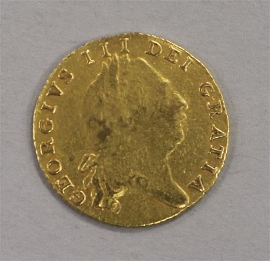 A George III gold half guinea, 1802, 4g, NF